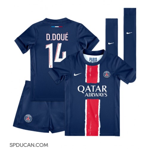 Dječji Nogometni Dres Paris Saint-Germain Desire Doue #14 Domaci 2024-25 Kratak Rukav (+ Kratke hlače)